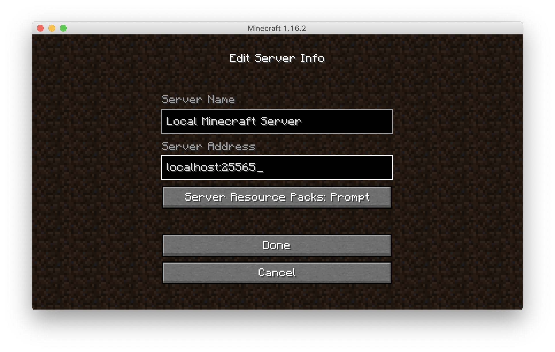 server configuration